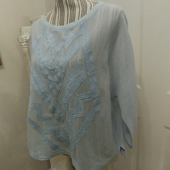 Anthropologie-Meadow Rue Embroidered Woven Top - Picture 3 of 8